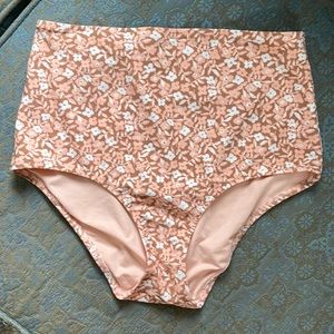 Aerie high waisted full coverage floral bikini bottom